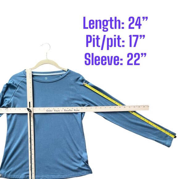 Free Fly Womens Long Sleeve Tee Blue With Back Logo Size S - Picture 6 of 8